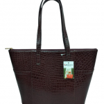 Bolsa Couro Marrom Croco 2